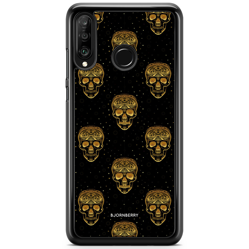 Huawei P30 Lite Case - Gold Skulls