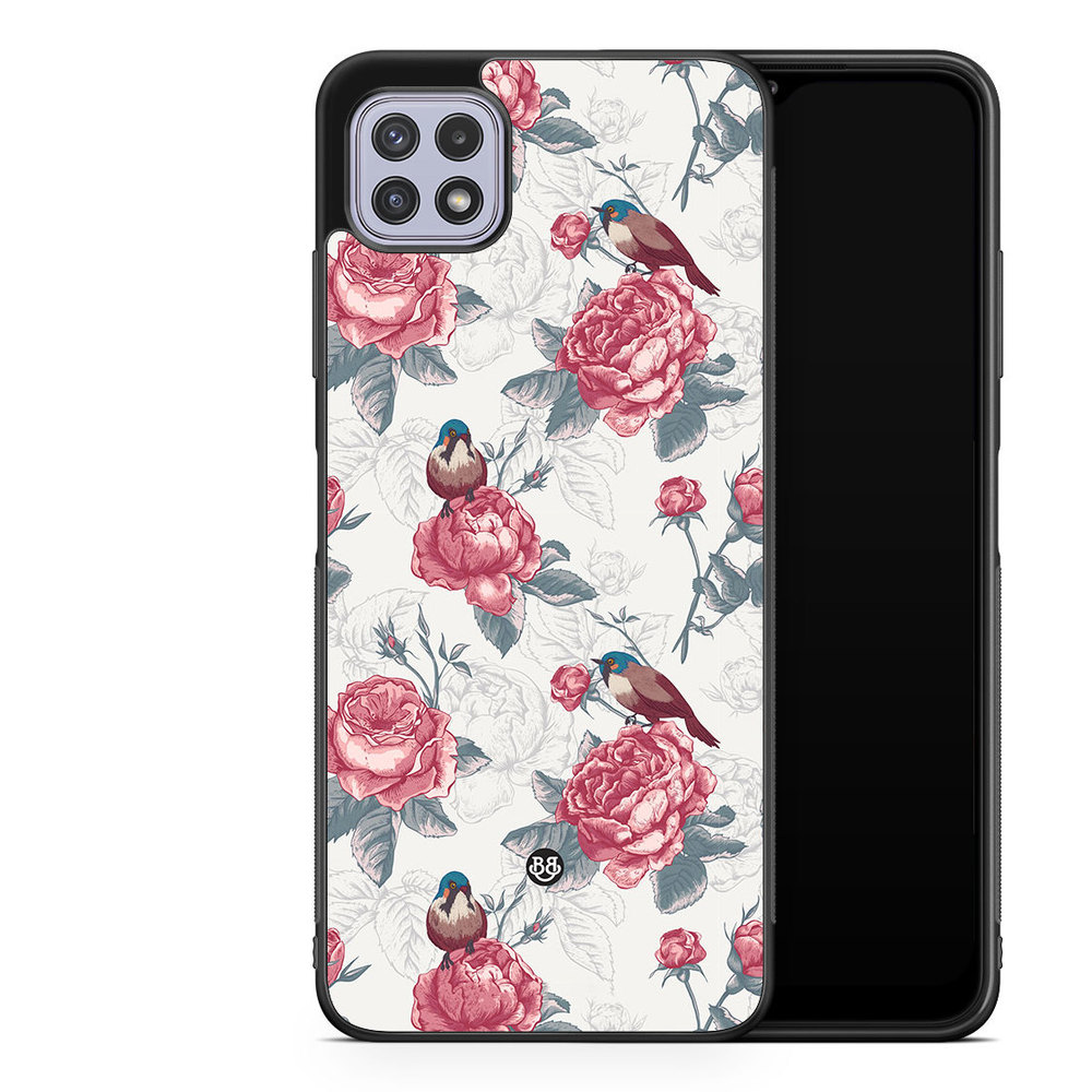 Samsung Galaxy A22 4G Case - Roses and Birds