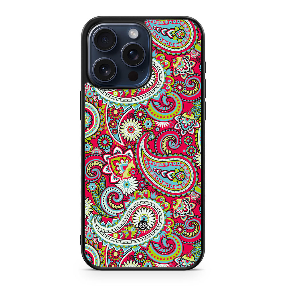 iPhone 15 Pro Max Case - Röd Paisley