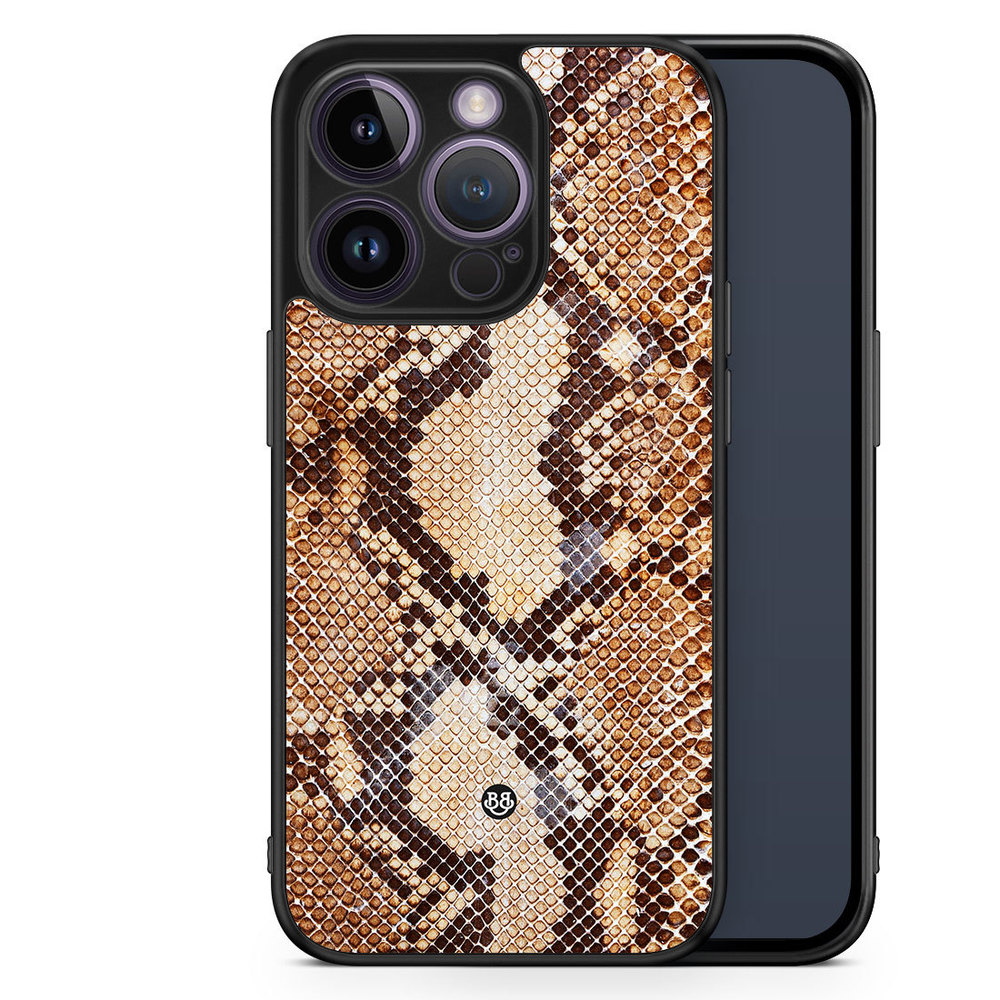 iPhone 14 Pro Case - Snakeskin Brown