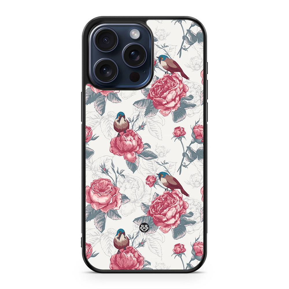 iPhone 15 Pro Max Case - Roses and Birds