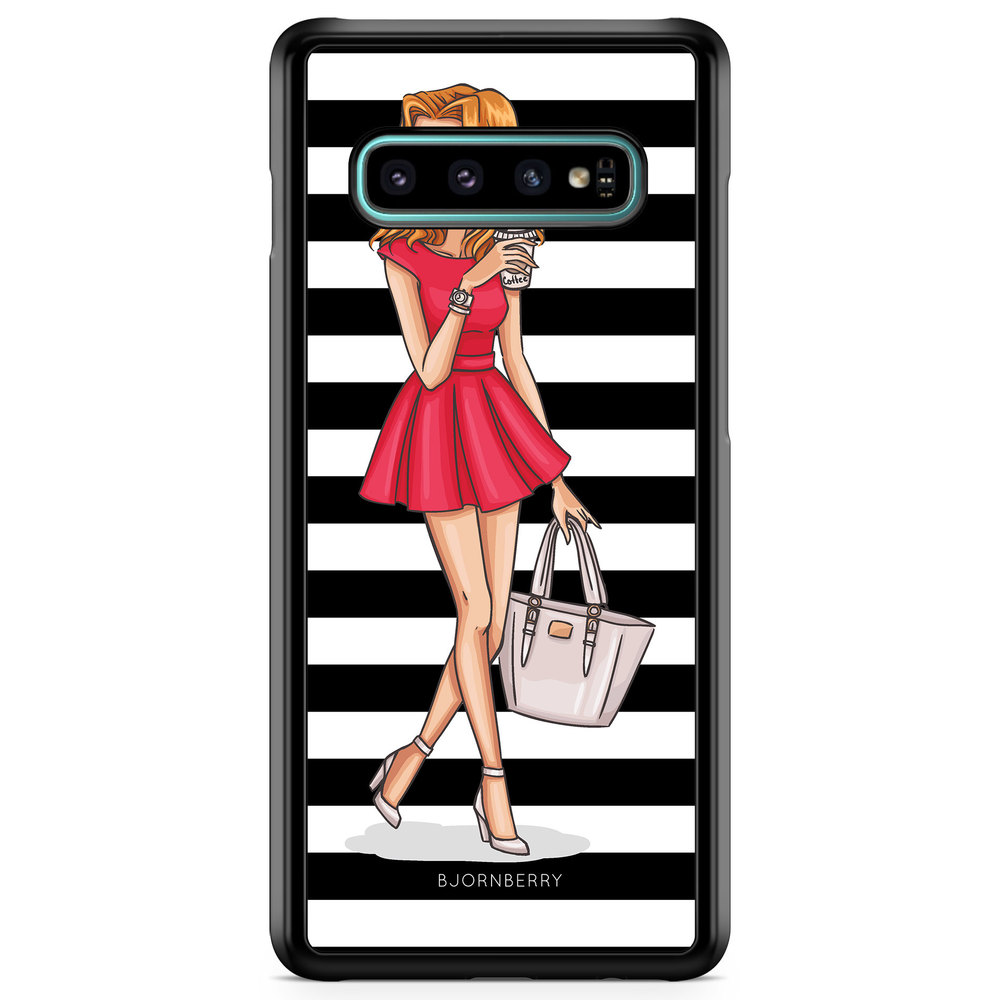 Samsung Galaxy S10 Plus Skal - Modeskiss Dam Röd