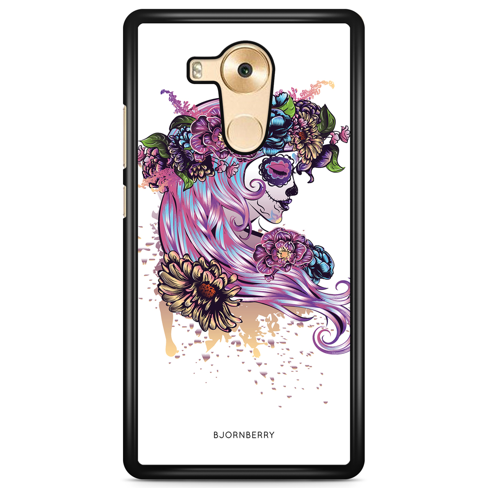 Huawei Mate 9 Pro Case - Skull Girl Flowers