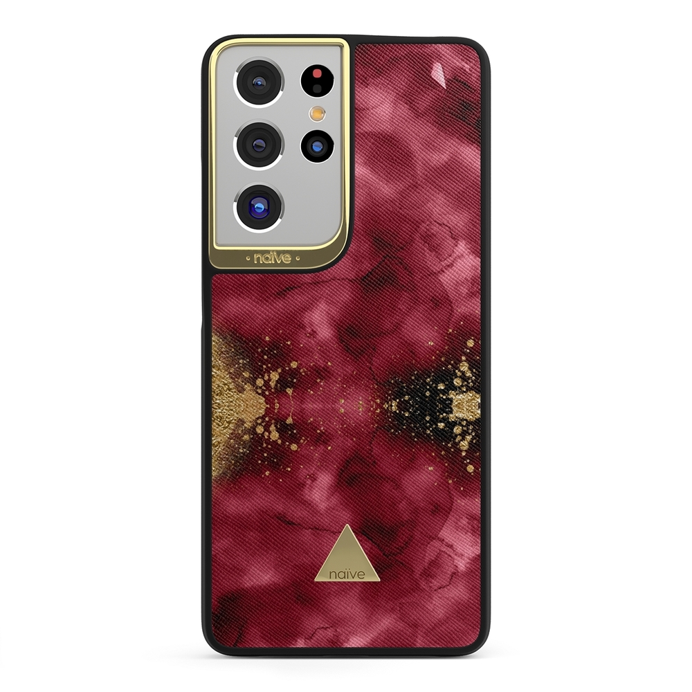 Naive Samsung Galaxy S21 Ultra Case - Burgendy Shimmer