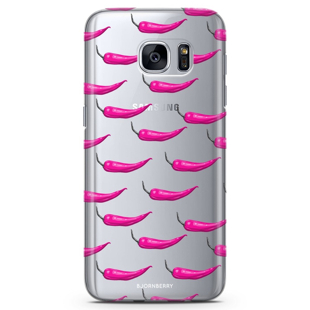Samsung Galaxy S7 Genomskinligt Skal - Chilli Mönster | Mobilskal & Mobilfodral BJORNBERRY