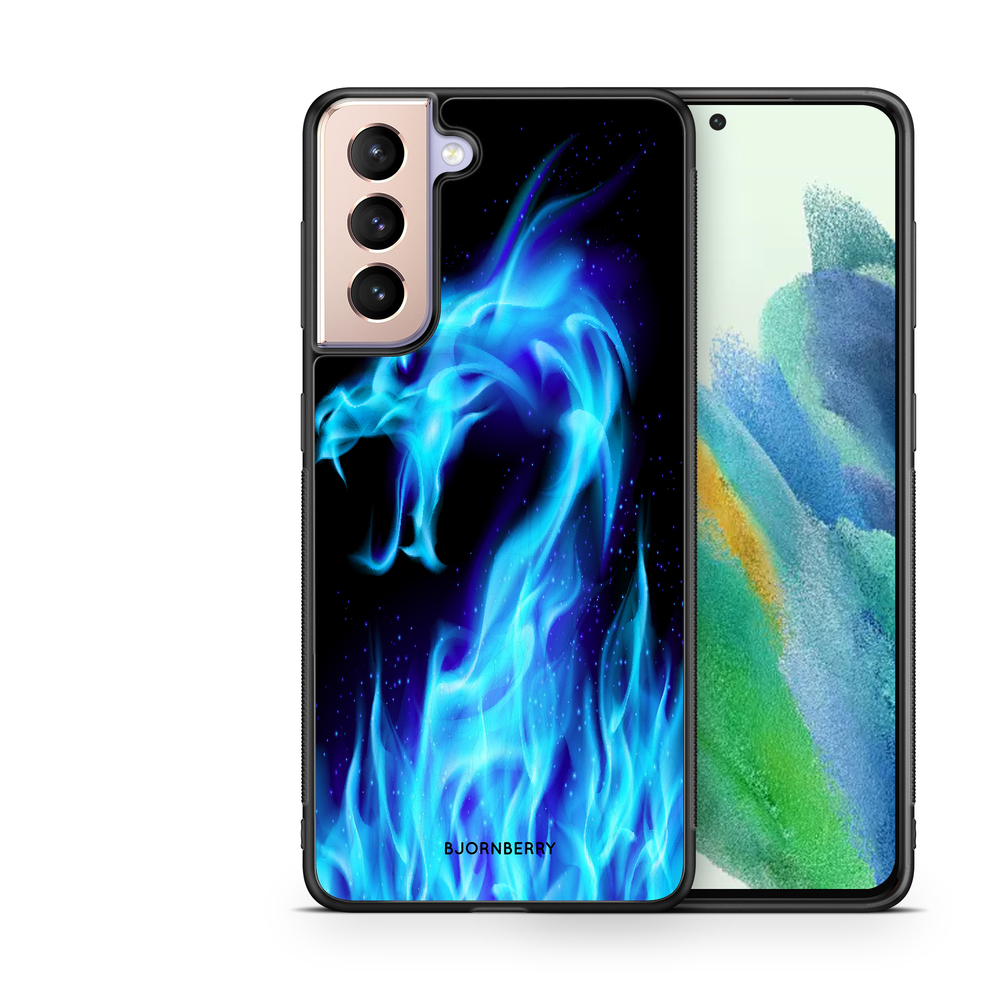 Samsung Galaxy S21 FE 5G Case - Blue Flames Dragon