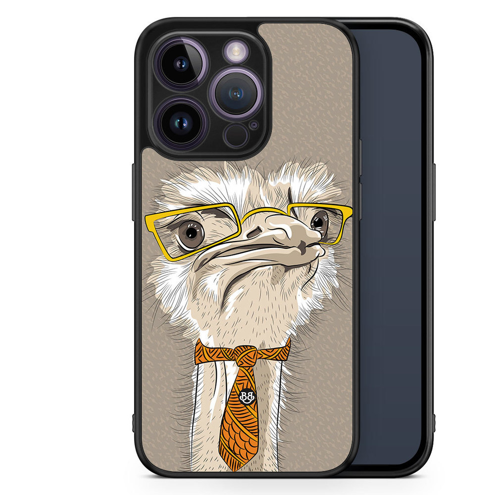 iPhone 14 Pro Case - Hipster Ostrich