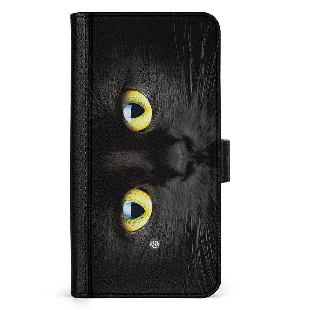 Doro 8050 Wallet Case - Black Cat Close up