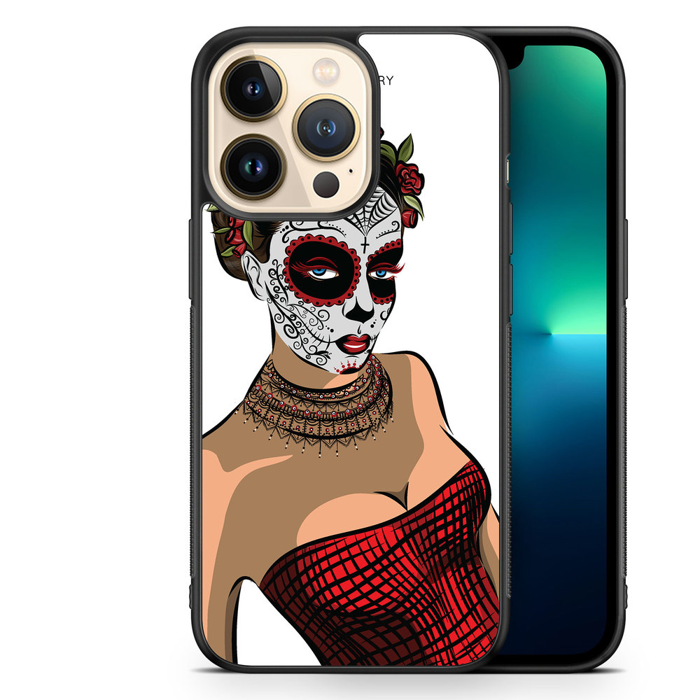 iPhone 13 Pro Case - Skull Mask Flowers