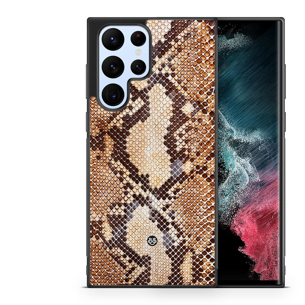 Samsung Galaxy S23 Ultra 5G Case - Snakeskin Brown