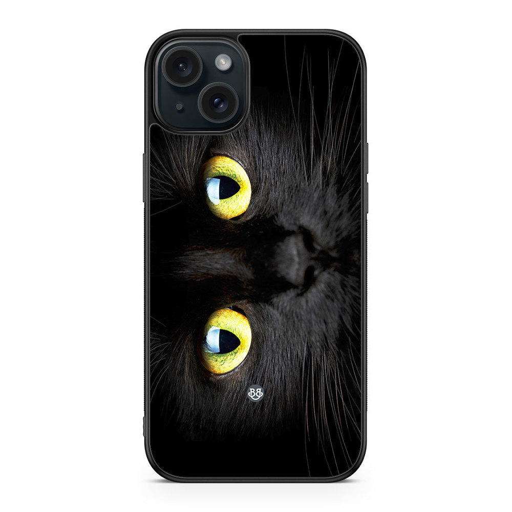iPhone 15 Plus Case - Black Cat Close up