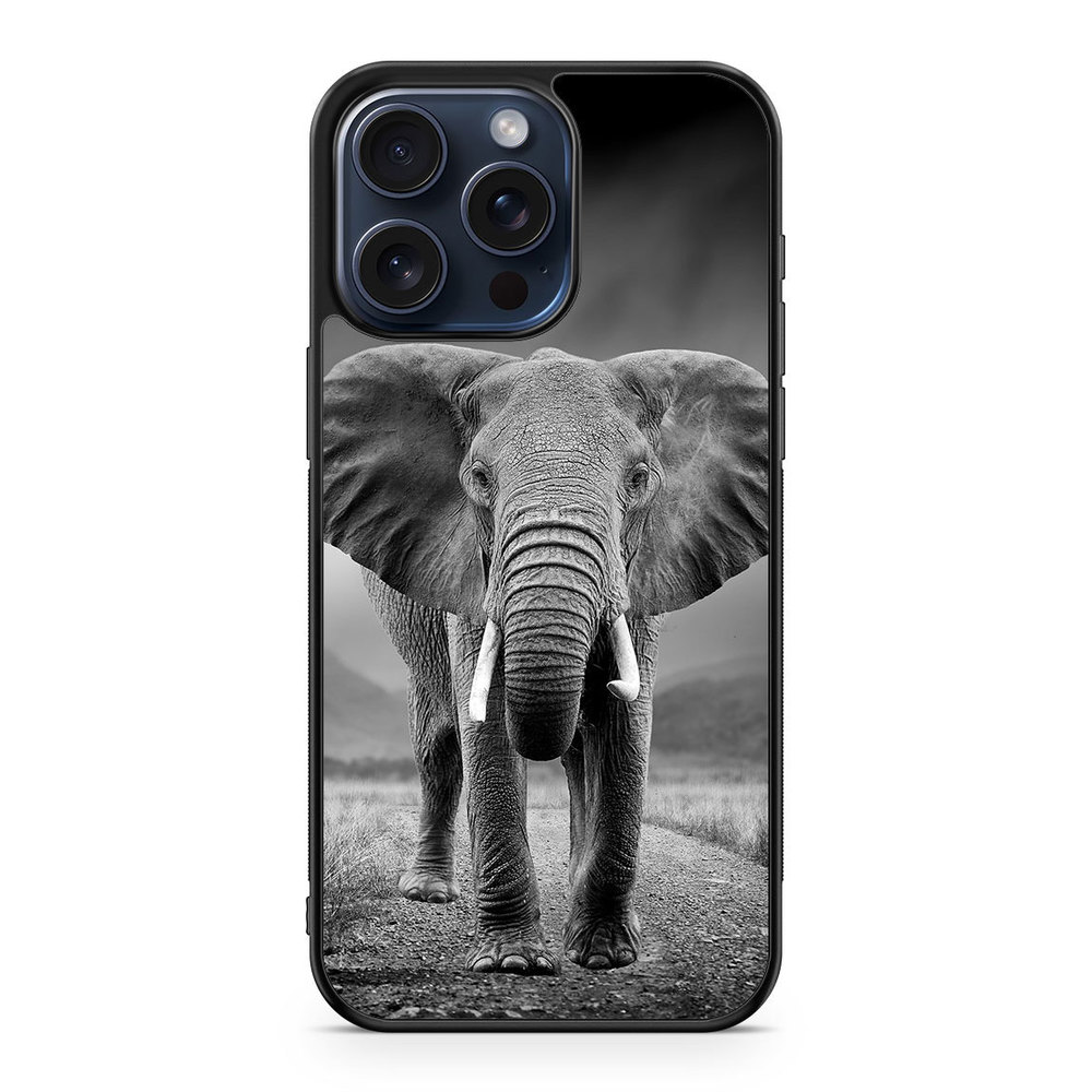 iPhone 15 Pro Max Case - Black/white Elephant