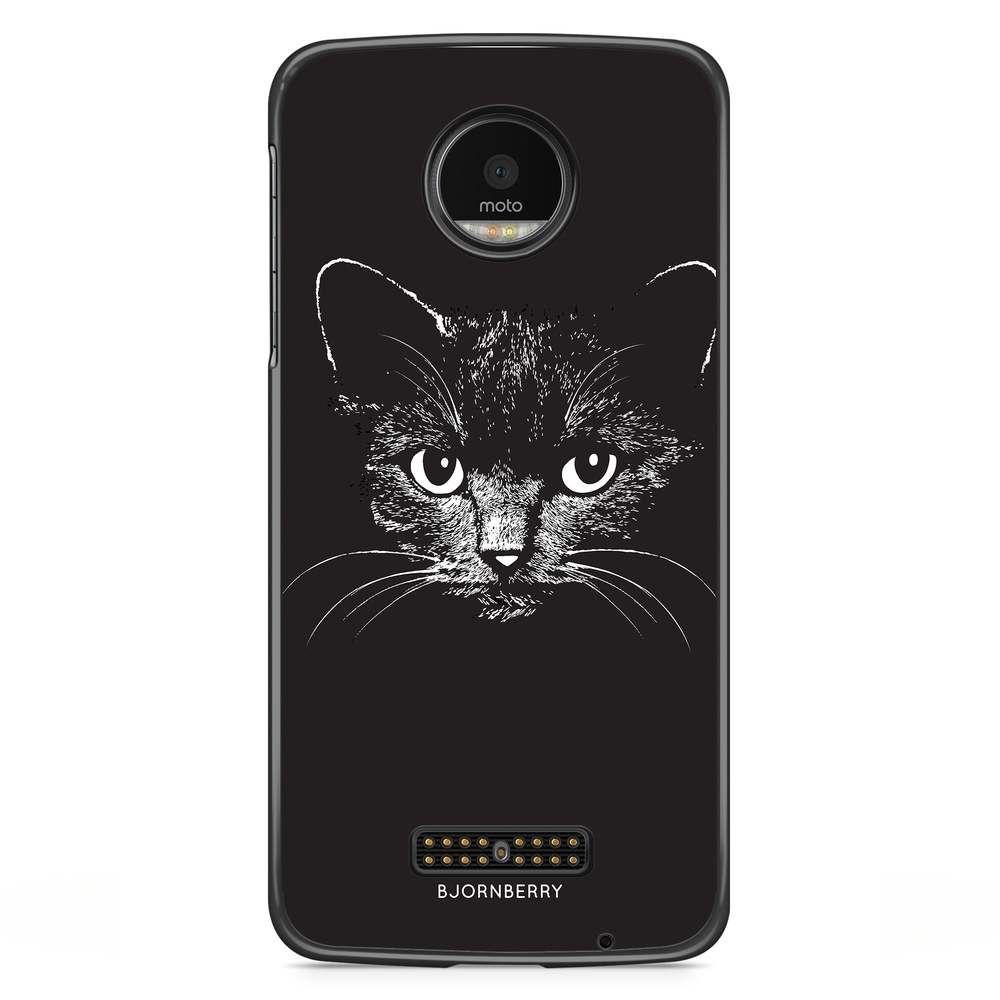 Moto Z2 Play Case - Black/White Cat