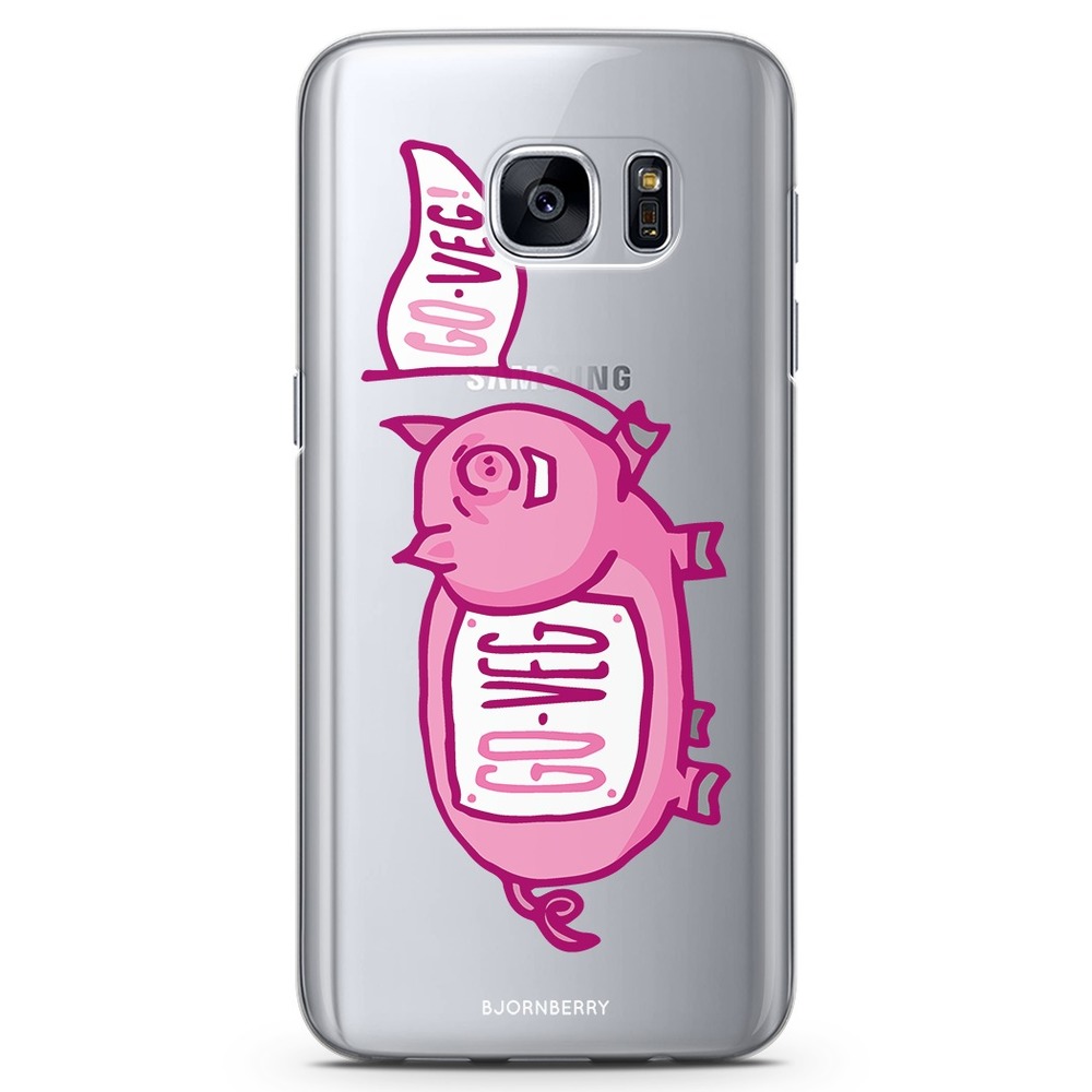 Samsung Galaxy S7 Genomskinligt Skal - Rosa Gris | Mobilskal & Mobilfodral BJORNBERRY