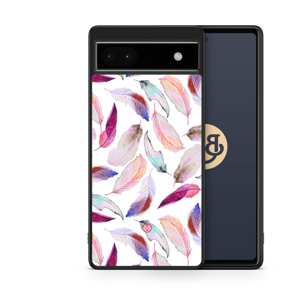 Google Pixel 6a Case - Watercolor Feathers