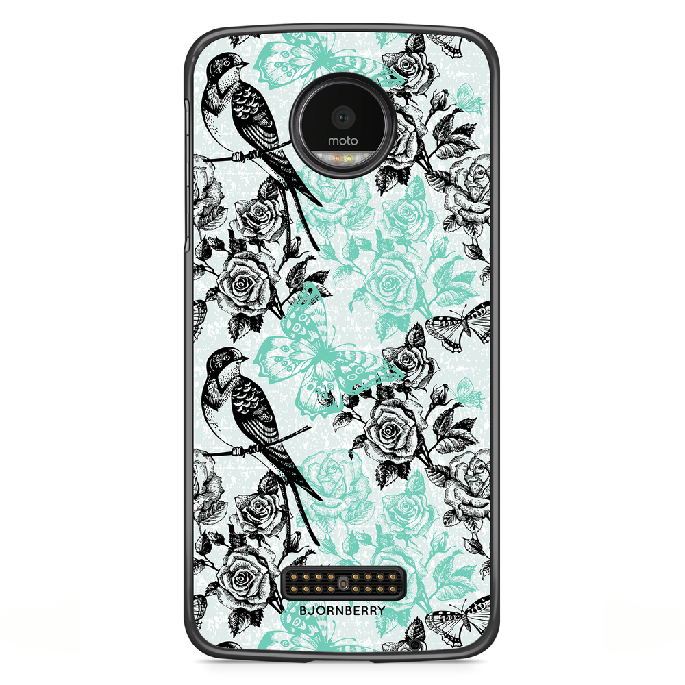 Moto Z2 Play Case - Birds & Roses