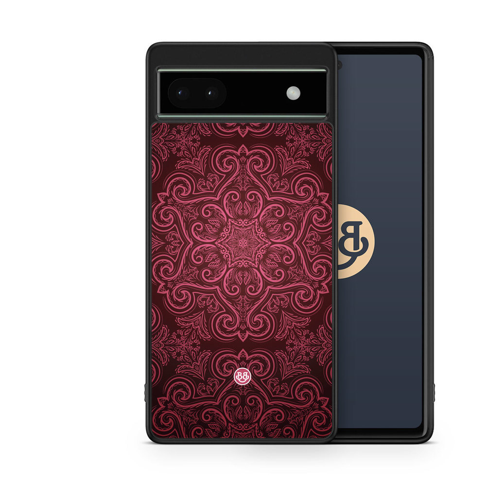 Google Pixel 6a Case - Red Retro Pattern