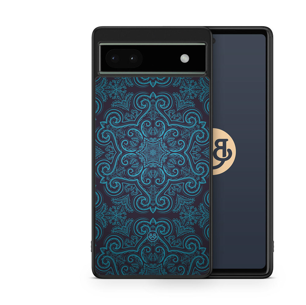 Google Pixel 6a Case - Blue Retro Pattern