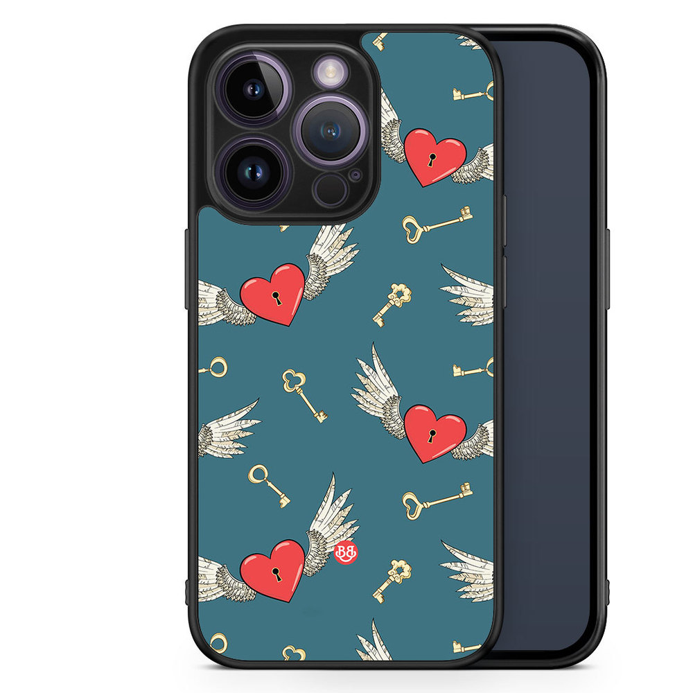 iPhone 14 Pro Case - Hearts and Wings