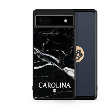 Google Pixel 6a Custom Skal - Svart Marmor Namn