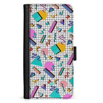 Motorola Moto G72 Wallet Case - 80s Pattern