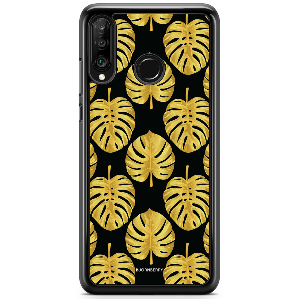 Huawei P30 Lite Case - Gold Monstera