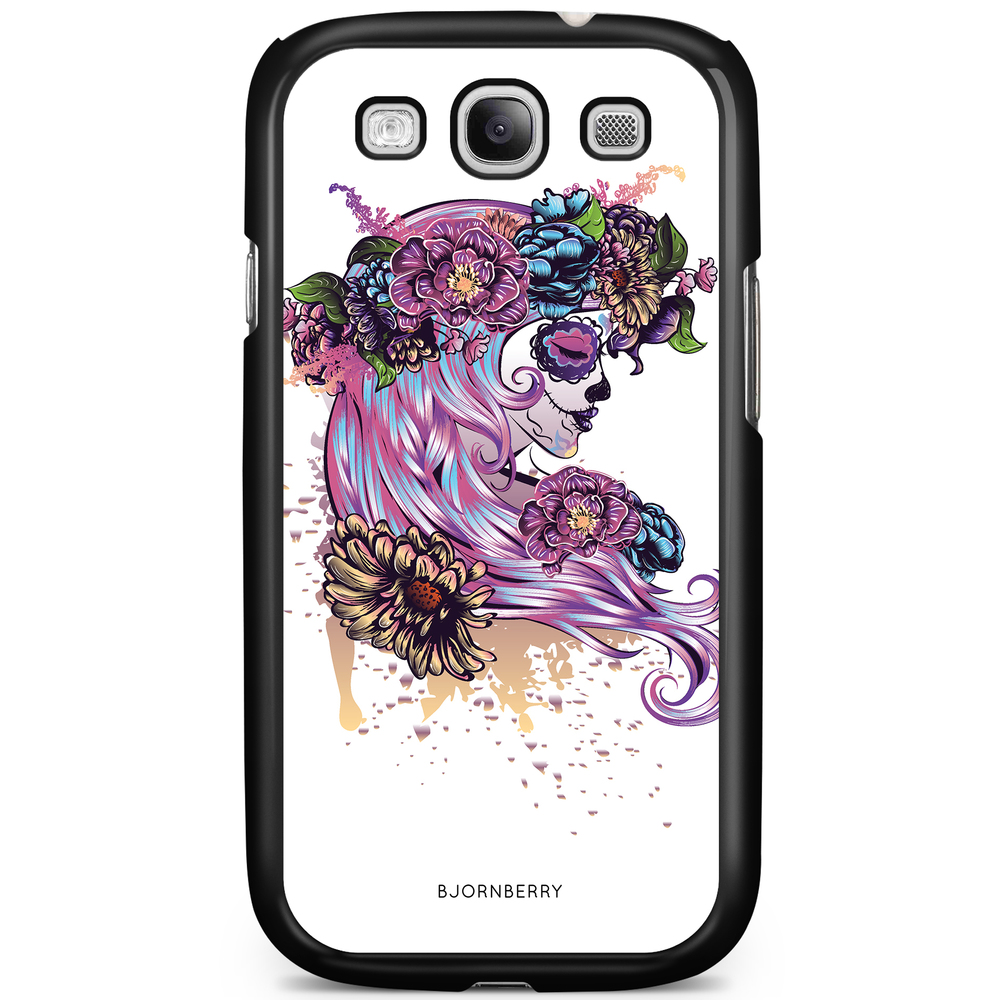 Samsung Galaxy S3 Mini Case - Skull Girl Flowers