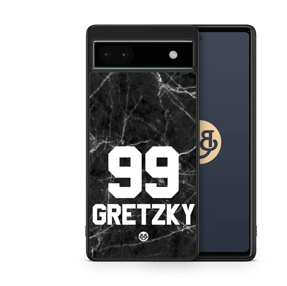 Google Pixel 6a Custom Case - Black Marmor Number