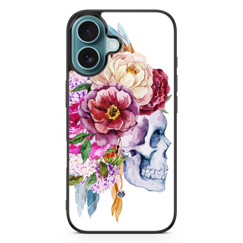 iPhone 16 Case - Skull & Flowers