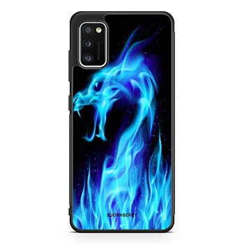 Samsung Galaxy A41 Case - Blue Flames Dragon
