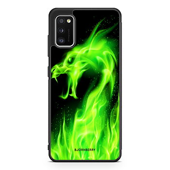 Samsung Galaxy A41 Case - Green Flames Dragon