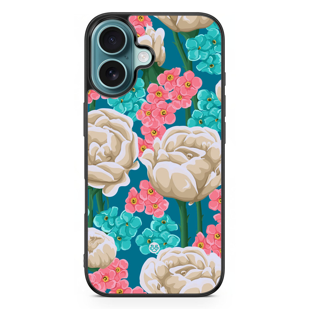 iPhone 16 Case - Seamless White Roses