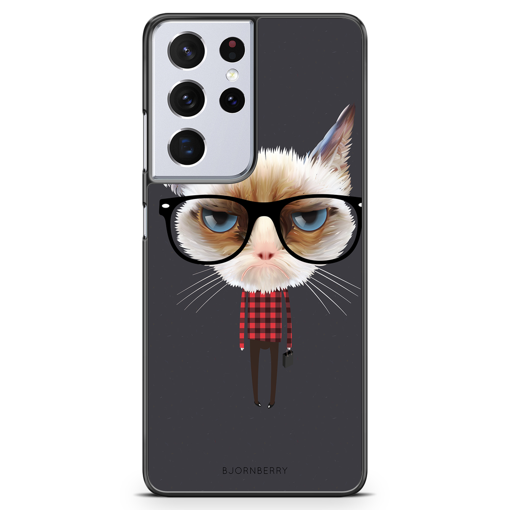 Samsung Galaxy S21 Ultra Case - Hipster Cat