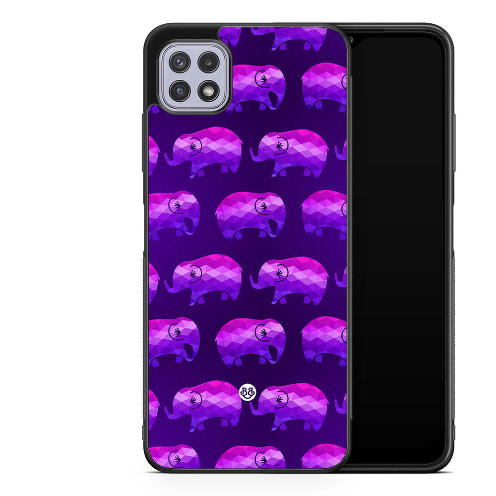 Samsung Galaxy A22 4G Case - Purple Elephants