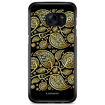 Samsung Galaxy S7 Edge Skal - Guld Blommor