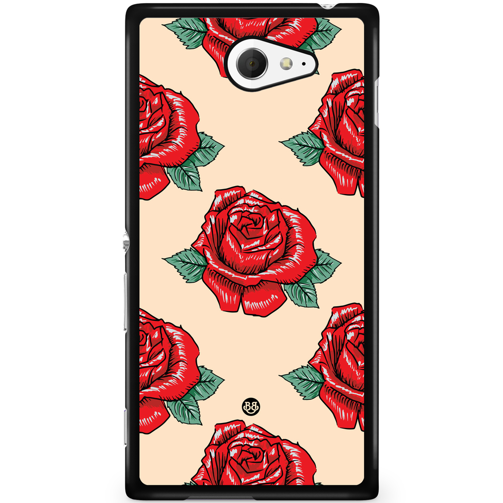 Sony Xperia M2 Aqua Case - Rose Pattern