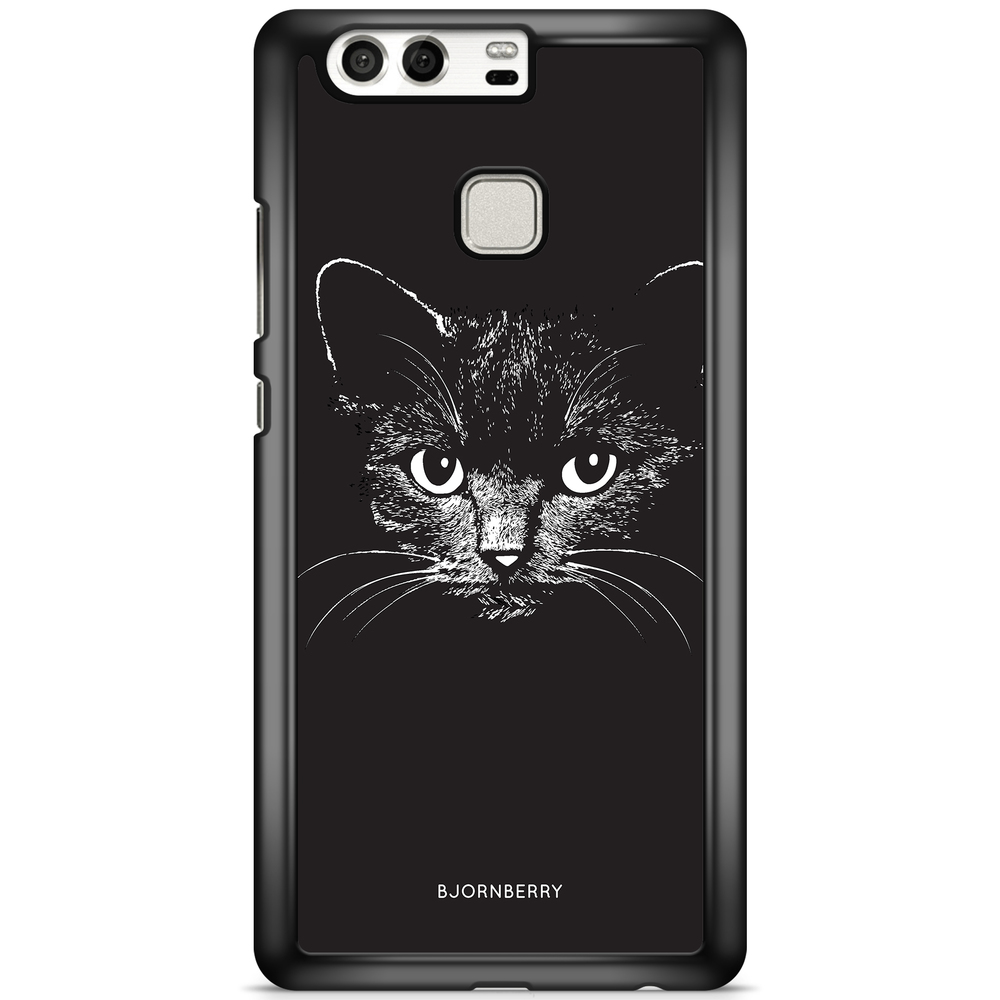 Huawei P9 Skal - Svart/Vit Katt | Mobilskal & Mobilfodral BJORNBERRY