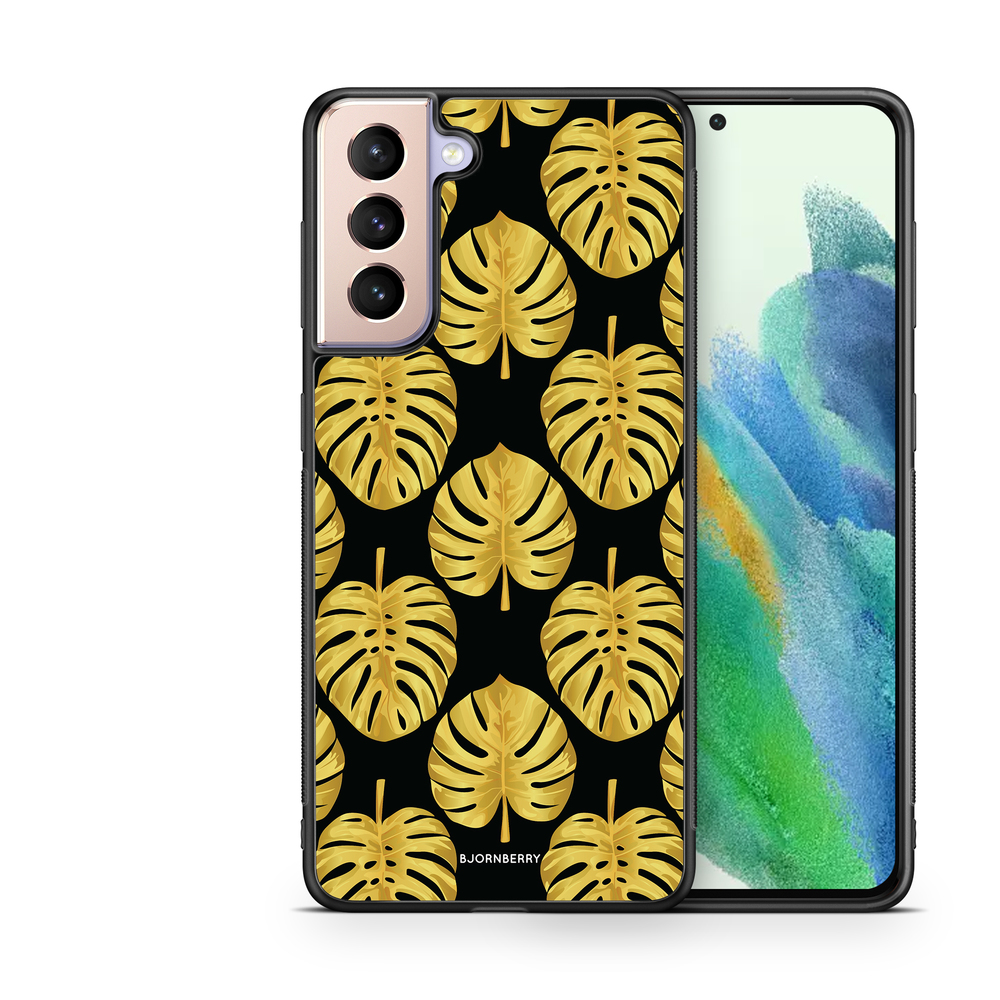 Samsung Galaxy S21 FE 5G Case - Gold Monstera