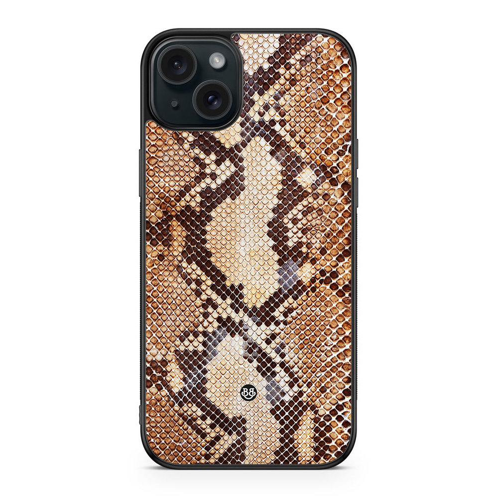 iPhone 15 Plus Case - Snakeskin Brown
