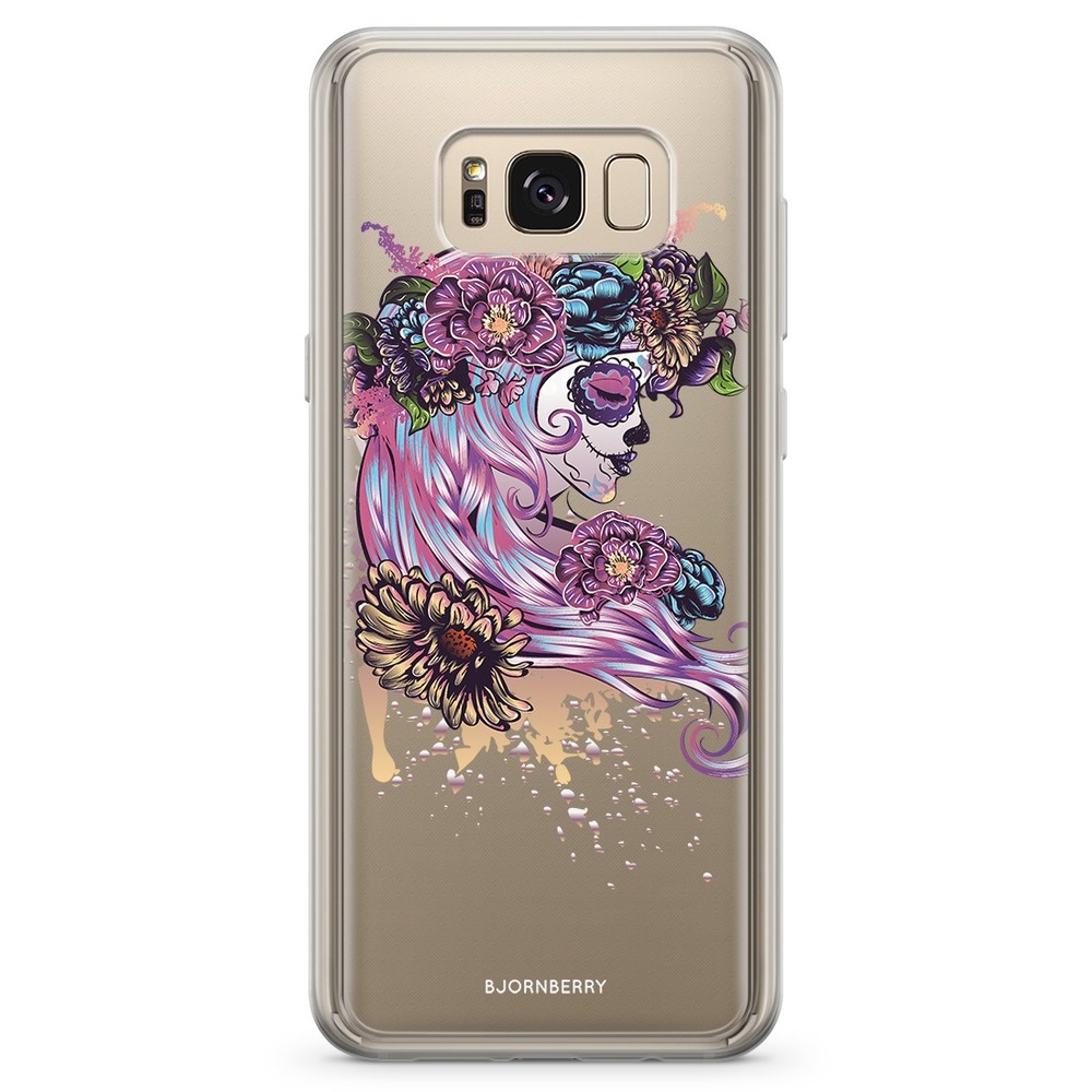 Samsung Galaxy S8 Plus Fashion Skal - Döskalle Blomtjej
