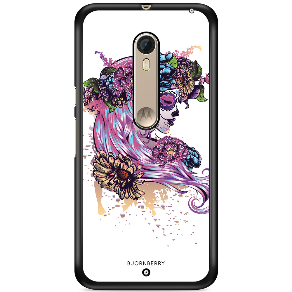 Moto X Style Case - Skull Girl Flowers