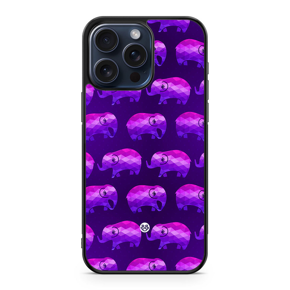 iPhone 15 Pro Max Case - Purple Elephants