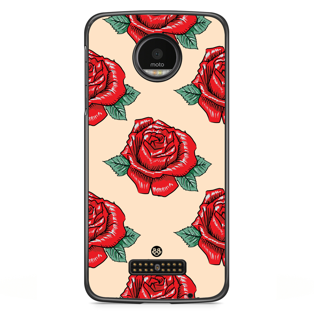 Moto Z2 Play Case - Rose Pattern