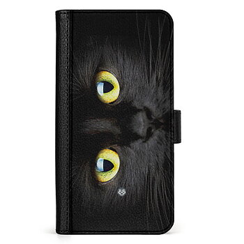 Samsung Galaxy S24 5G Wallet Case - Black Cat Close up