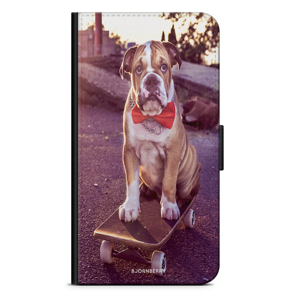 HTC 10 Wallet Case - Bulldog skateboard