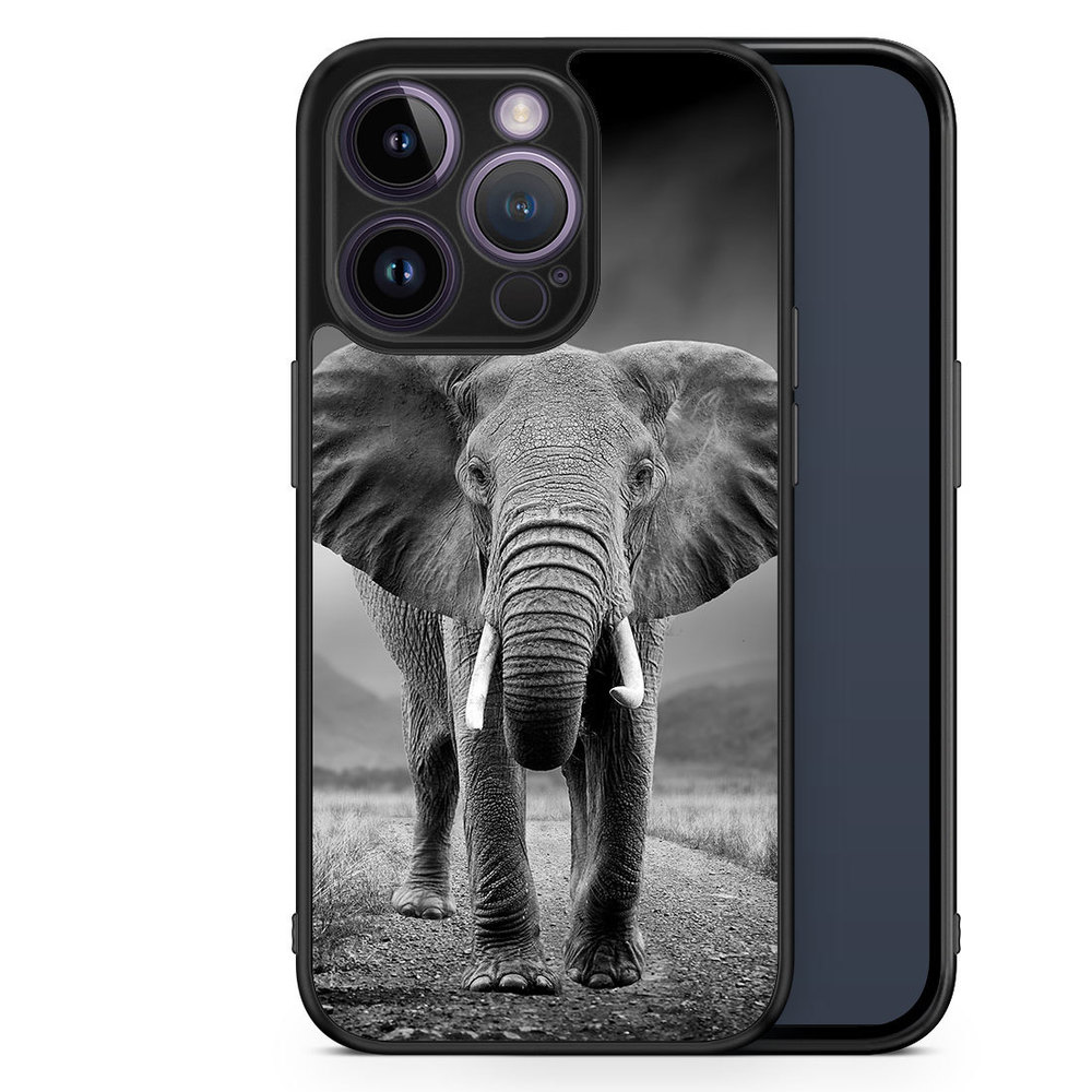 iPhone 14 Pro Case - Black/white Elephant