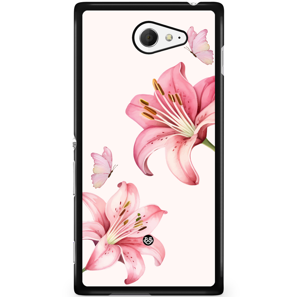 Sony Xperia M2 Aqua Case - WILD BLOOM - Pink Lily