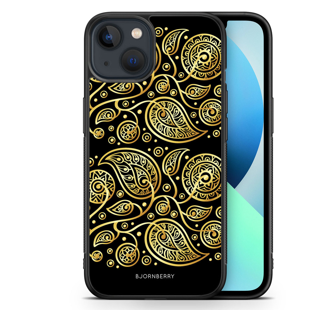 iPhone 13 Mini Case - Gold Flowers