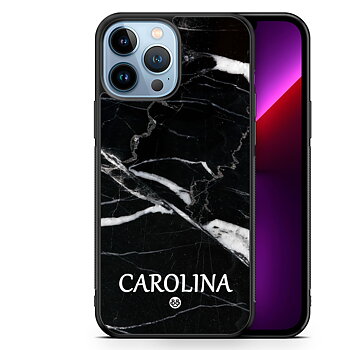 iPhone 13 Pro Max Custom Skal - Svart Marmor Namn