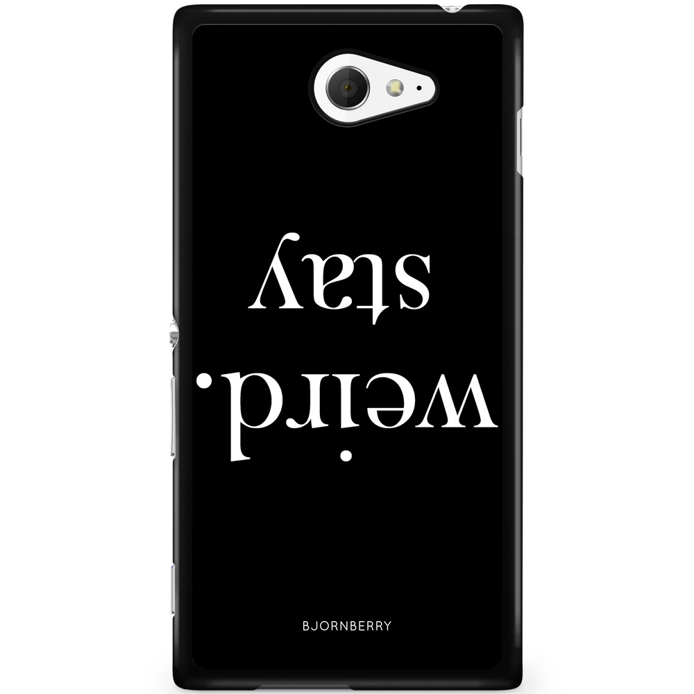 Sony Xperia M2 Aqua Case - STAY WEIRD White